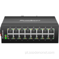 Switch Ethernet não gerenciado industrial com 16100/1000Base-T Gigabit Port